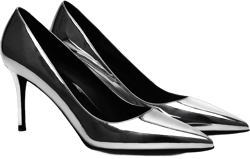 MOOMMO Women Classic High Heels Pumps Shoes Pointed Toe Slip On 3" Satin Heels Stiletto Dress Shoes Pointed Closed Toe Kitten Heel Sandals Office Ladies Bridal Wedding Party Formal Basic 4-13 M US 7 Patent Silver