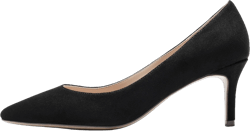 SAMMITOP Women's Pointed Toe Mid Heel Classic Pumps Slip On Elegant Formal Party Dress Shoes 9.5 Black Suede