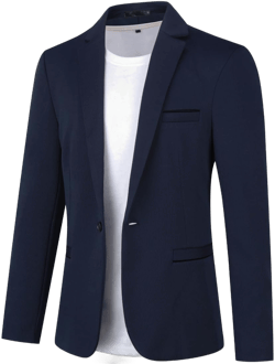 Cloudstyle Men's Suit Jacket One Button Slim Fit Sport Coat Business Daily Blazer X-Large Y/Dark Blue