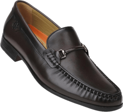 Leather Dress Shoes for Men, Luxury Classic Moc-Toe Penny Shoes Bit Slip-on Loafer for Mens 7 Brown