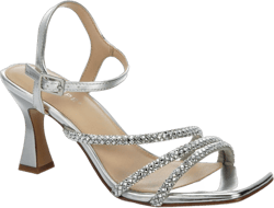 Maripe Nadia - Women's Open Toe Strappy Slingback Kitten Heel Dressy Sandals 8.5 Silver