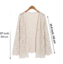 Women's Cardigans Long Sleeve Lightweight Sweater Vintage Cardigan Thin Coats Outerwear One Size Beige