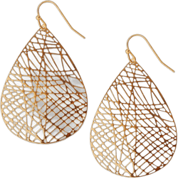 Humble Chic Boho Dangle Earrings for Women - Gold, Rose, or Silver Tone Lightweight Geometric Filigree Dangly Earrings Teardrop - Gold