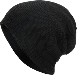 Ploknplq Unisex Slouchy Beanie Winter Cotton Hat Warm and Fleece Knitted Hat Black One Size