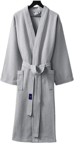 Luxury Waffle Robes Men and Women After Hot Tub Cotton Terry Cloth Spa Bathrobes Unisex for Couples Lightweight Holiday Hotel Pajamas Snuggle Sleepwear Soft (Color : Business Gray, Size : XL-122cm)