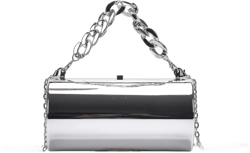 Acrylic Evening Bag for Women Crossbody Handbag with Chain Strap Stylish Hobo Tote Bag Clutch Purse Top Handle Bag Silver