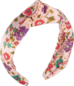 Unique Bargains Women's Floral Pattern Knotted Headband Pink 1 Pc