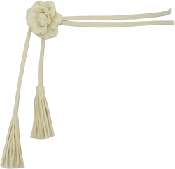 Women's Rose Flower Handmade Tassel Waist Belt Sweet Wrap Around Boho Corset for Dresses Beige
