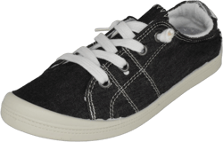 Forever Flat Women's Shoes Linen Canvas Slip-On Sneakers Lace Up Loafers Comfortable Fashion Sneakers 6 Black