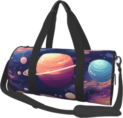KLL Planet Pastel Galaxy Duffle Bag For Men Women Sport Gym Fitness Tote Travel Training Workout Basketball Football Weekender