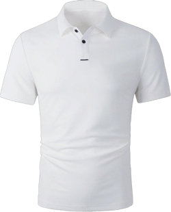 OYOANGLE Men's Graphic Print Short Sleeve Collared Polo Shirts Athletic Performance Golf Shirts Large White Solid