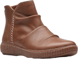 Clarks Women's Caroline Rae Ankle Boot 6 Dark Tan Leather