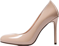 Eldof Womens High Heel Pumps Round Toe Court Shoes 10cm Stilttoes Patent Leather Pump Heels 8.5 Beige