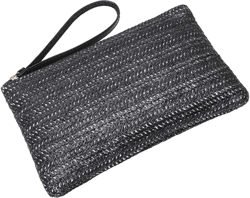 Straw Clutch Wallet, Woven Handbag Summer Beach Purse with Zipper Mone Wallet Wicker Rattan Envelope Bag Bohemian Bag for Women Travel