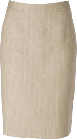 Women's Wool/Linen Pencil Skirt 16 Beige Stripe