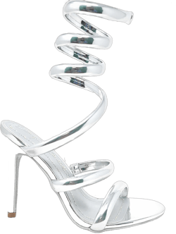 Cape Robbin Women's Open Toe Spiral Wrap Up Strappy High Heels Sandals, Gold 9 Silver