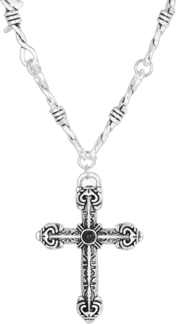 Unisex Gothic Barbed Wire Necklace - 20inches Hip Hop Barbed Wire Thorns Choker Necklace Chain, Punk Jewelry Gift for Men Women D Thorns Cross