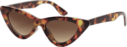 LIKSMU Cat Eye Sunglasses for Women Vintage Retro Narrow Cateye Frame Trendy Sun Glasses Tortoise Shell Frame / Gradient Brown Lens 50 Millimeters