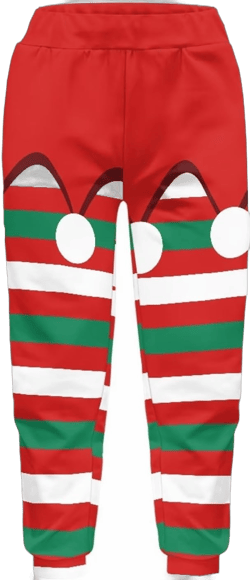 AmzPrint Unisex Children Casual Long Sweatpants for Boys Girls Ugly Christmas Costumes Xmas Pants 10-11 Years Red Green White Striped
