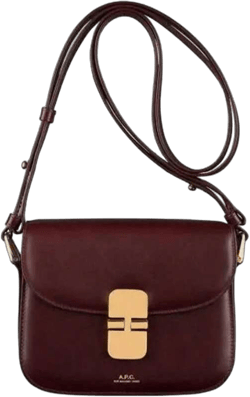 A.P.C. Grace Small Shoulder Bag Burgundy
