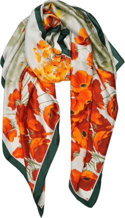 YOUR SMILE Large Mulberry Silk Feeling Long Stain Scarf Lightweight Sunscreen Shawls Wraps for Women 05 Orange Yellow/Floral Print
