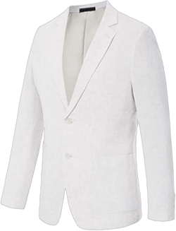 Men's Casual Slim Fit Linen Jacket Two Button Sportcoat Blazer Jacket 34/28 White