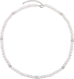 Pearl Necklace for Women Girls, Paper Clip Half Link Cross Disco Ball Pearl Chain Necklaces, Pearl Choker Chunky Necklace Dainty Pearl Chain OT Necklace Fashion Trendy Jewelry Birthday Gifts for Her