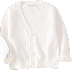 PTPUKE Unisex Boy' Girls' Cardigans Sweater V-Neck Long Sleeve Button Soild Cotton Knit Sweaters for 1-8 Years 2-3T White