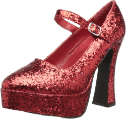 Ellie Shoes Women's 557-Eden-G Platform Pump 8 Red Glitter