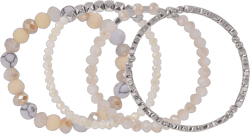 The Pioneer Woman - Women's Jewelry, Silver-tone Metal and Semi-Precious Bead Stretch Bracelet Set