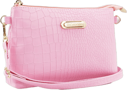 PORT&LOTUS Casual Crocodile Pattern Crossbody Bags Tassels Zipper Shoulder Bag Ladies Purses for Women Pink