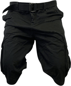 Flash Apparel Mens Cargo Shorts 100% Cotton Relaxed Fit Cargo Short with Belt Small Sizes Big and Tall Sizes 40 Black