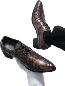 Men's Fashion Pointed Toe Lace-Up High Heel Casual Leather Shoes Suitable For Business, Social Events, Dances, Weddings