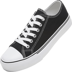 ZGR Womens Low Top Canvas Shoes,Lace up Canvas Sneakers,Casual White Tennis Walking Shoes 11 Black