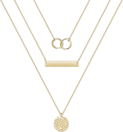YANCHUN Layered Necklace for Women Stackable Necklaces Set Dainty Chain Necklace Layering Stack Charm Necklace Trendy Jewelry Christmas Gifts Stuffs Stocking Stuffers for Women D：Gold Circle necklace
