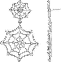 Way to Celebrate Halloween Silver Web Earring, 1 Pair, Female