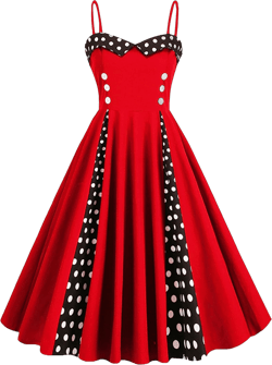 1950s Dresses for Women Vintage Retro Cocktail Party Swing Dresses Halter Floral Rockabilly 50s Polka Dot Pin up Dress