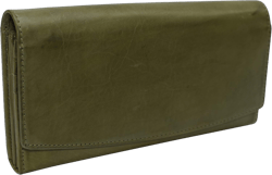 Leather Flap Clutch RFID Wallets For Women - Big Womens Wallet Accordion Purse Organizer Zip Coin Pouch For Women Gift (Green)