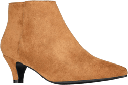 ILLUDE Women's Fashion Ankle Boots Pointed Toe Ankle Booties Low Heel Short Boots 6 Tan Suede