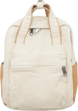 Small Canvas Backpack for Women Unisex Lightweight Daypack Cute Backpacks Casual Travel Bag (Beige)