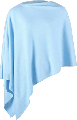 Fomolom Women Ponchos Sweater Versatile Lightweight Solid Knitted Shawl Wrap Scarf Cape Accessories for Womens Sky Blue