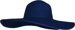 WITHMOONS Women Straw Sun Hat Wide Brim Floppy Beach Cap UPF 50+ SZ90045 (Navy)