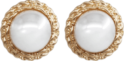 Pearl Earrings for Women Big White Freshwater Pearl Rose Gold Stud Earings