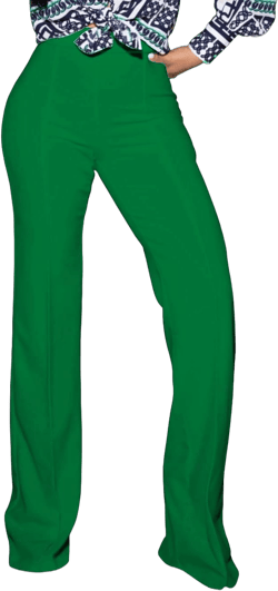 PINSV Women's High Waisted Stretchy Bootcut Pull On Dress Pants Casual Work Pants 3257 Green X-Large