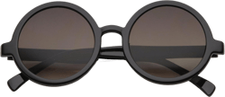 zeroUV Trendy Round Retro Sunglasses for Women, UV400 Vintage Horn Rimmed Neutral-Colored Lens 52mm (Black/Smoke Gradient) Black / Smoke Gradient 52 Millimeters