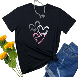 YITAN Women Graphic Tees Casual Soft Cotton T Shirts X-Large Black