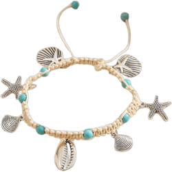 Ankle Bracelets for Women, Boho Layered Anklets for Women Waterproof Dainty Beads Anklet Sets Elastic Handmade Summer Beach Charm Ankle Bracelets for Women Jewelry Gift Starfish Shell Conch