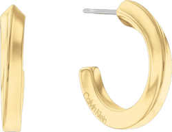 Calvin Klein Women's Stainless Steel Hoop Earrings: Sleek, Sculptural Elegance with a Feminine Twist Gold Plated