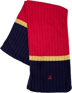 Scarves BROOKS BROTHERS MEN'S WOOL RIBBED KNIT WINTER SCARF Navy Color Block
