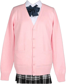Blostirno Women's Cardigan Sweater V Neck Button Down Knit JK School Uniform Cardigans Girls Long Sleeve Coat with Pockets Medium Light Pink